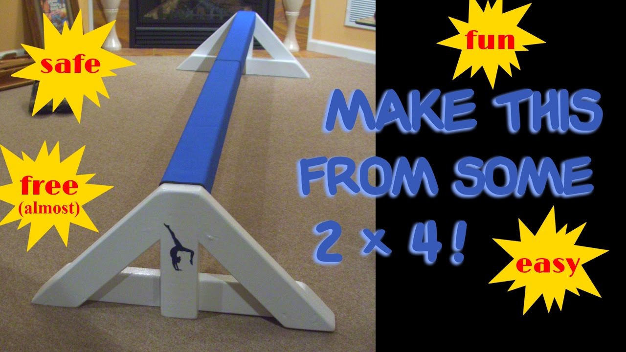 Balance beam for kids (make one from 2x4) Gymnastics!
