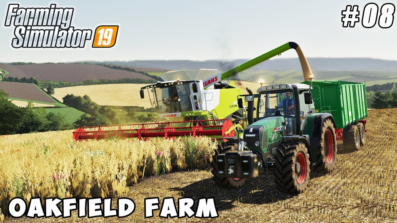 Selling wheat and barley, harvesting soybeans | Farming on Oakfield Farm | FS 19 | Timelapse #08