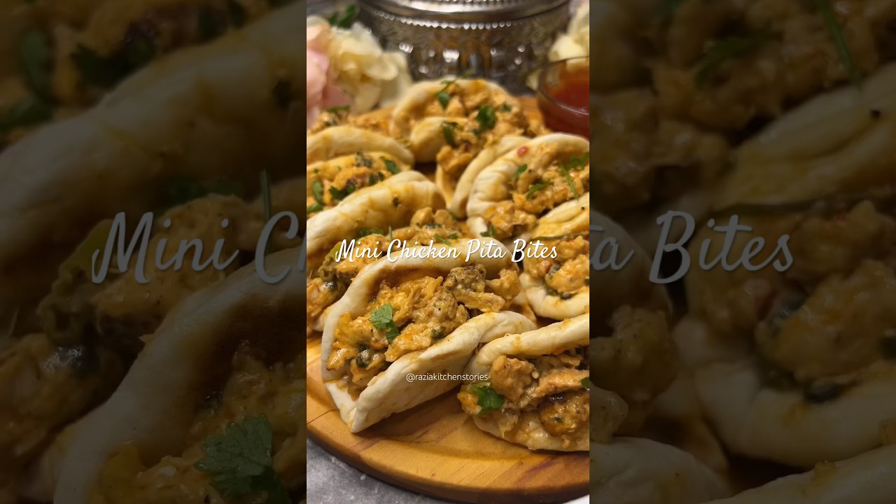 Mini Chicken Pita Bites #ytshorts #chicken #pita #recipe #ramadanrecipes #easyrecipe #youtube #wrap
