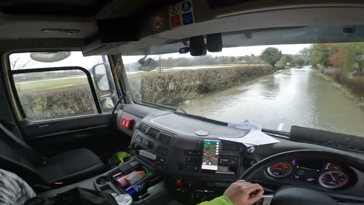 Leintwardine January 2024 UK Heavy Flooding in a HGV
