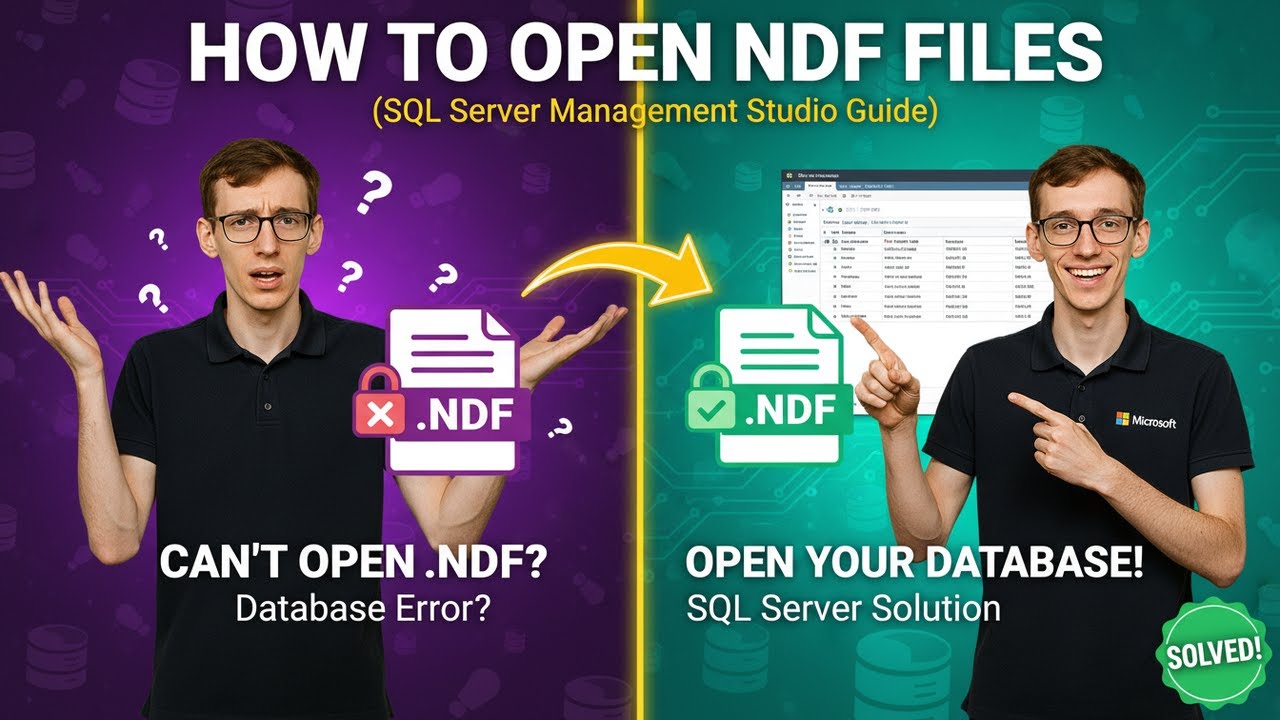 Как открыть файлы NDF (SQL Server Management Studio)