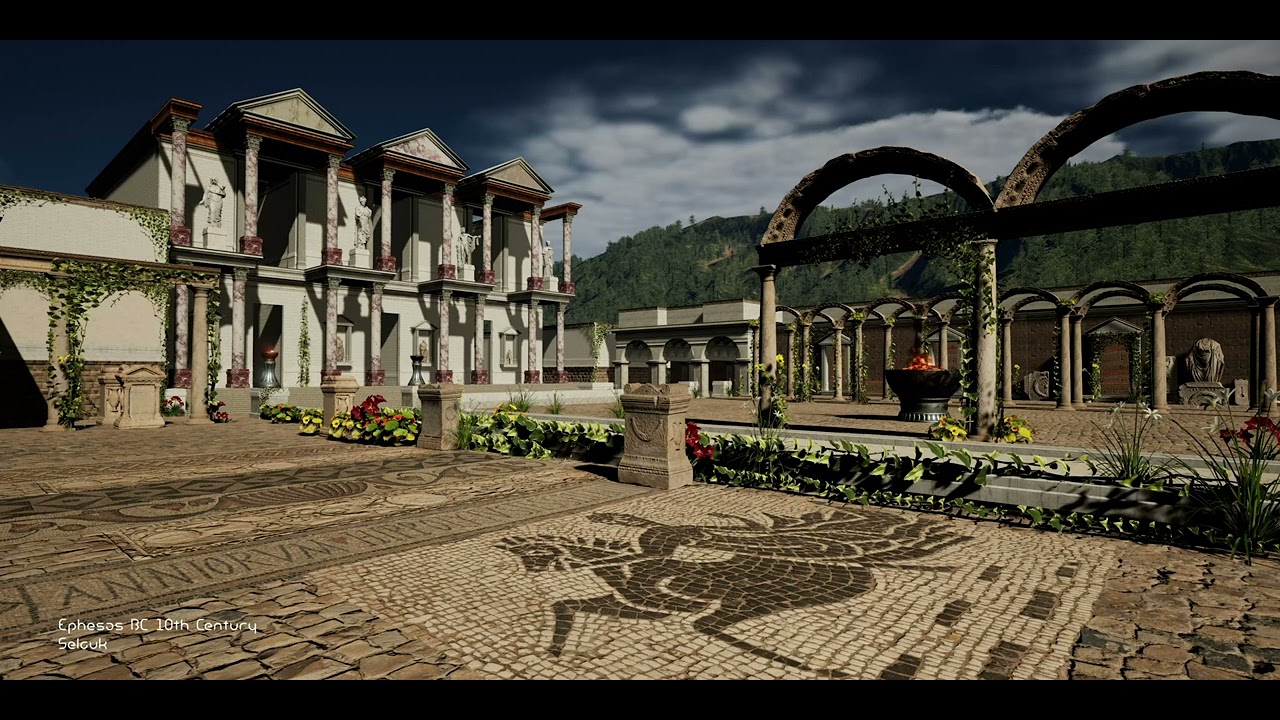 Ephesus BC 10th Century. The Library of Celsus. Ambiance for Sleep, Study, Relaxation 4K UHD