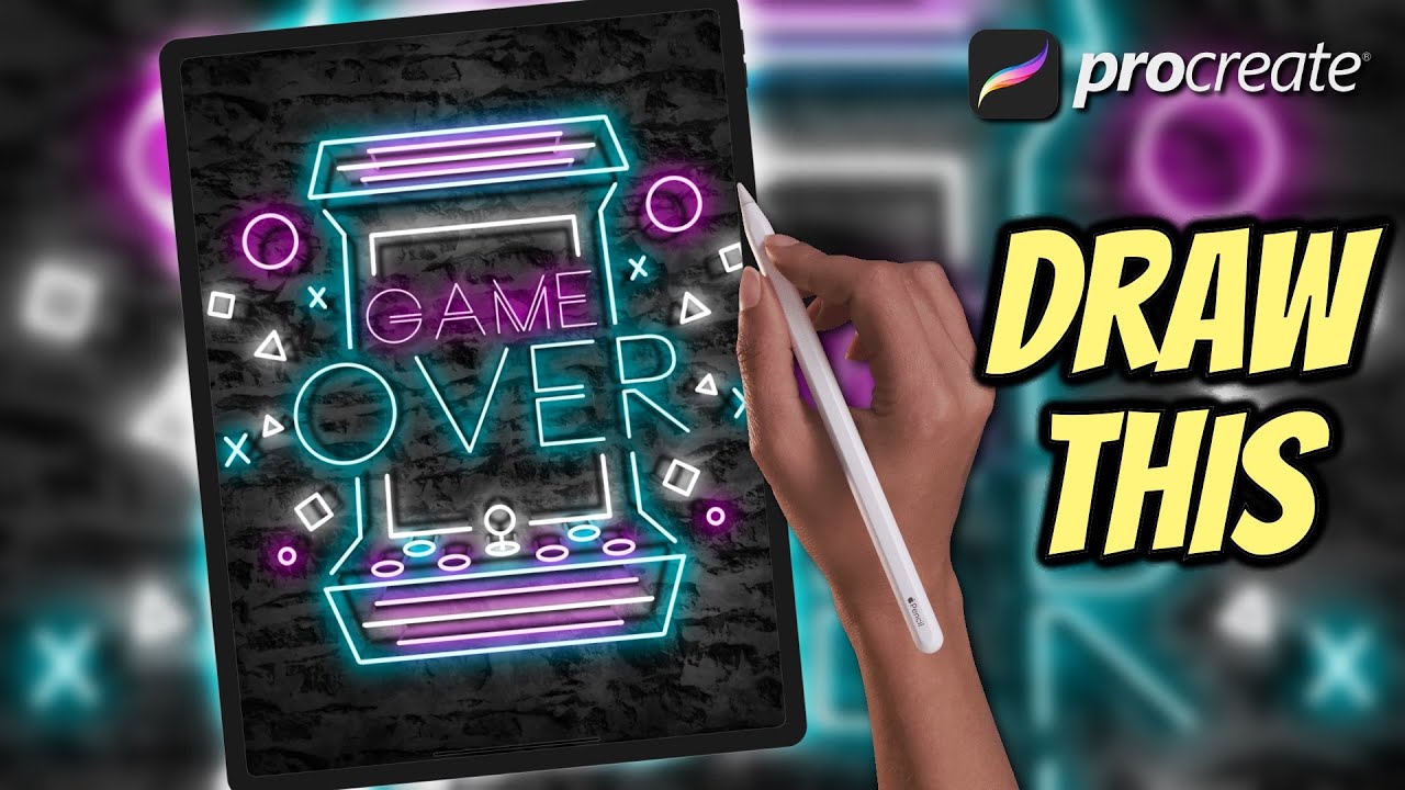Neon Arcade - Procreate tutorial - 102