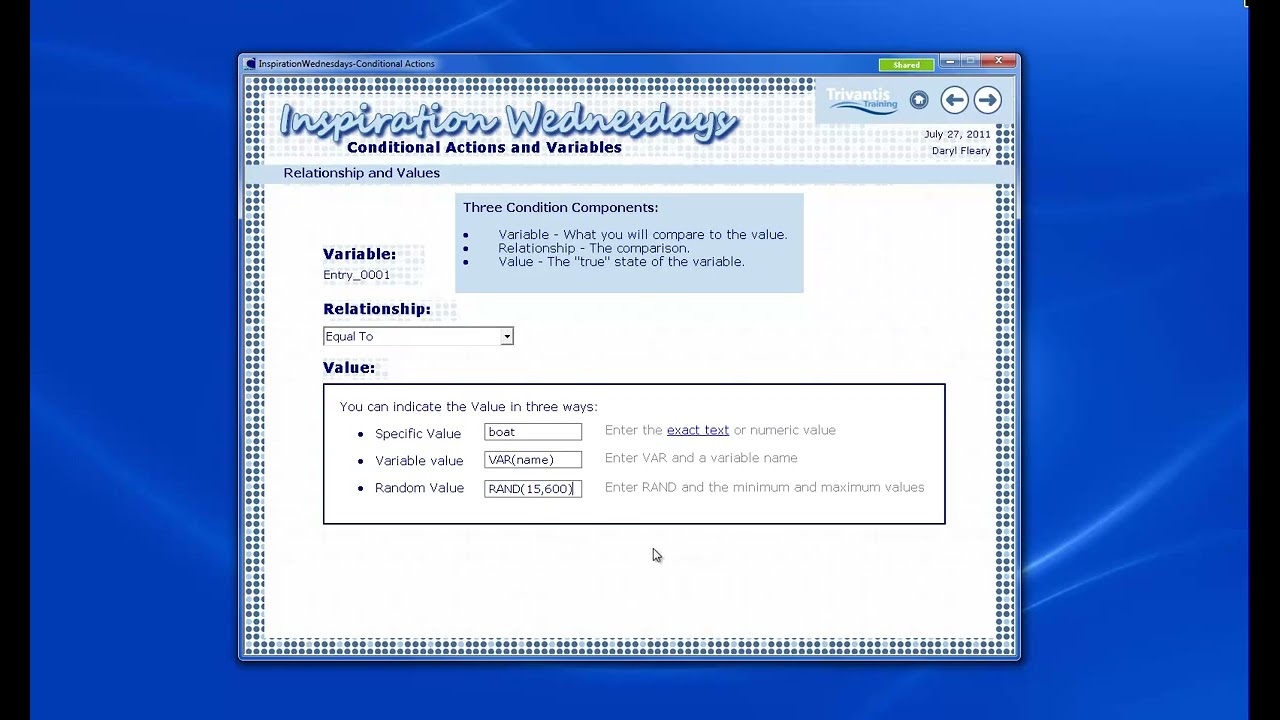 Create Interactivity in Lectora with Conditional Actions and Variables