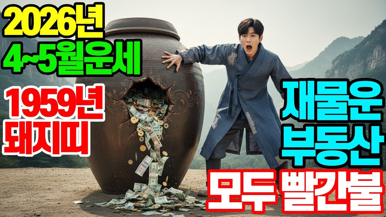 2026년 4~5월, 1959년 기해생 돼지띠, 대박 운세 총정리｜4~5월 행운 번호 공개｜재물운 부동산 모두 빨간불