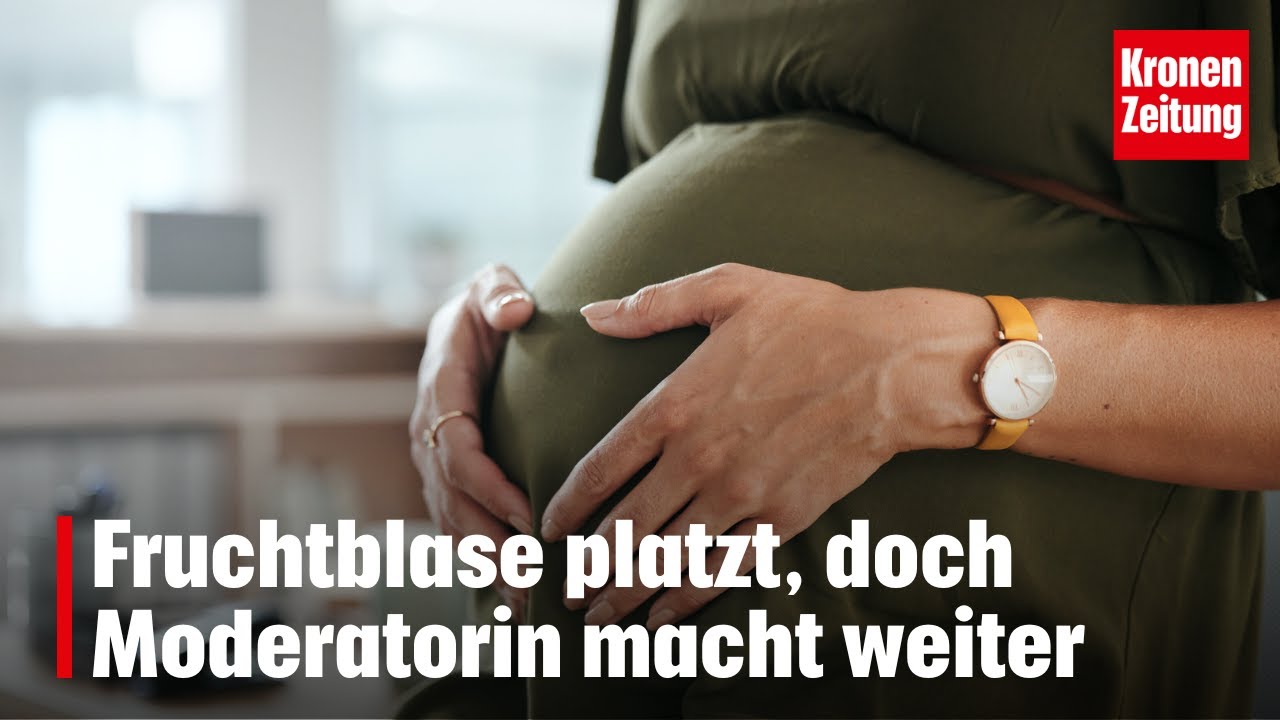 Fruchtblase platzt, doch Moderatorin macht weiter | krone.tv NEWS
