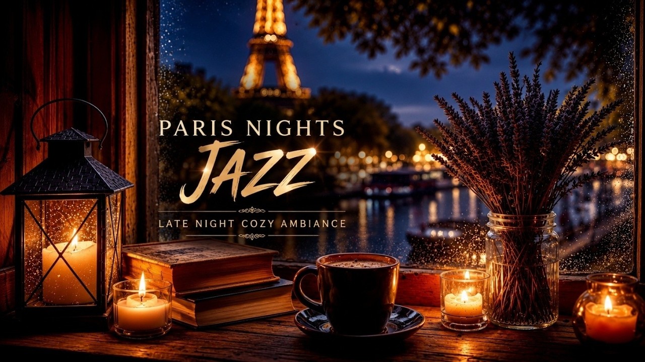 Paris Nights Jazz ☕ Cozy Cafe Ambience for Relaxing, Studying & Sleeping | Midnight Coffee Vibes