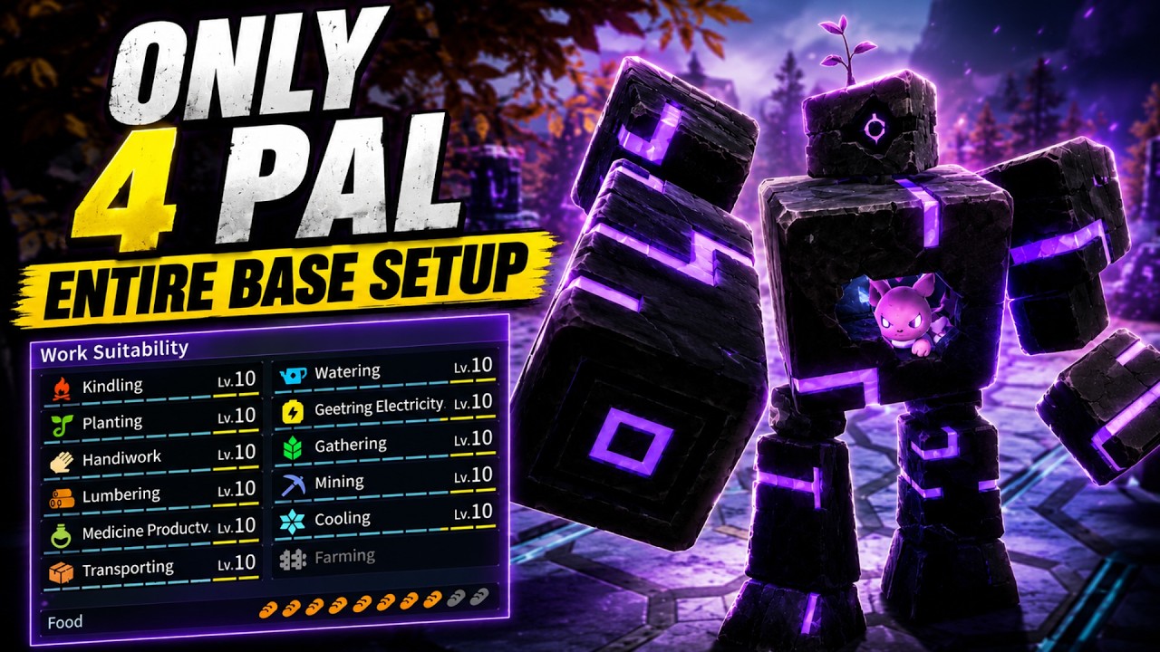 You Only Need 4 Pals To Run The PERFECT Base | Palworld 1.0