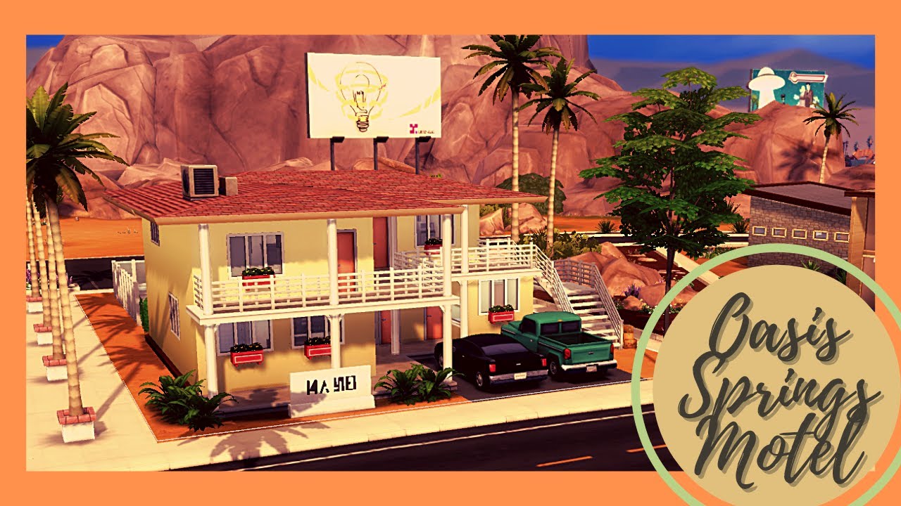 i built a motel | Oasis Springs Motel | Sims 4 Speed Build|