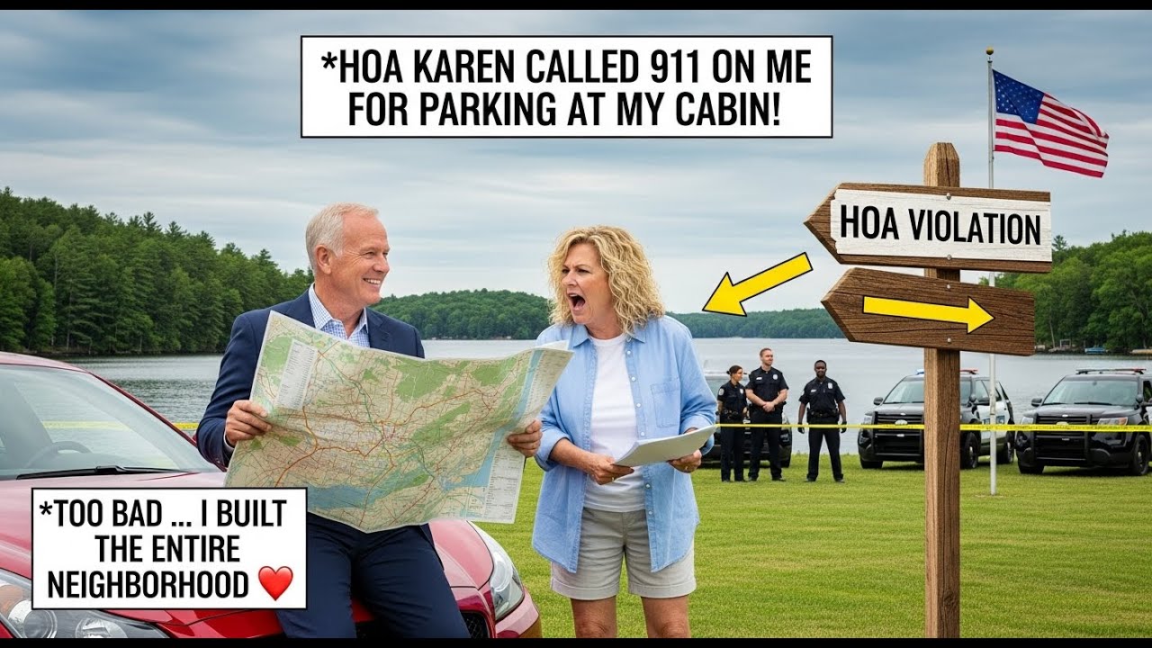HOA Karen Calls 911 After I Park Outside My Lake Cabin — Didn’t Know I Built the Entire Neighborhood