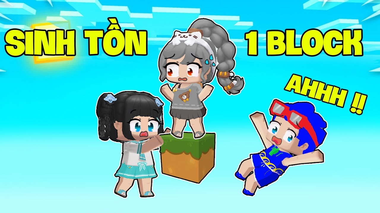 SAMMY CÙNG PHONG CẬN THỬ THÁCH 24H SINH TỒN 1 BLOCK TRONG LÀNG HERO TEAM MINI WORLD