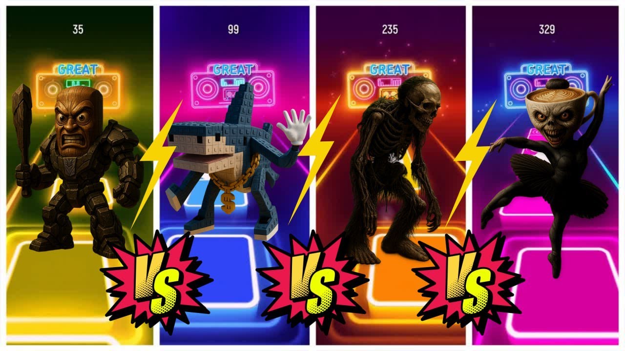 OMG! Tiles Hop – Dark Battle Begins 😱 Who Wins?!