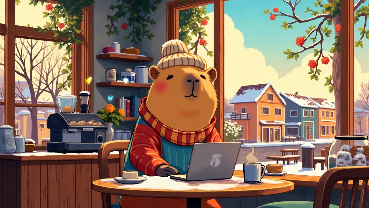 Calm Lofi Background❄️☕Winter Classroom Ambience ~ Lofi Study Room for Work✨