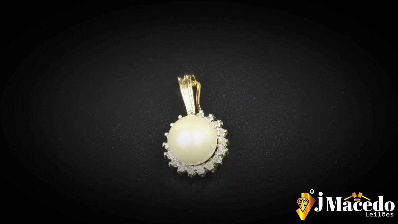 Pingente Ouro Amarelo 18k com pérola e diamantes