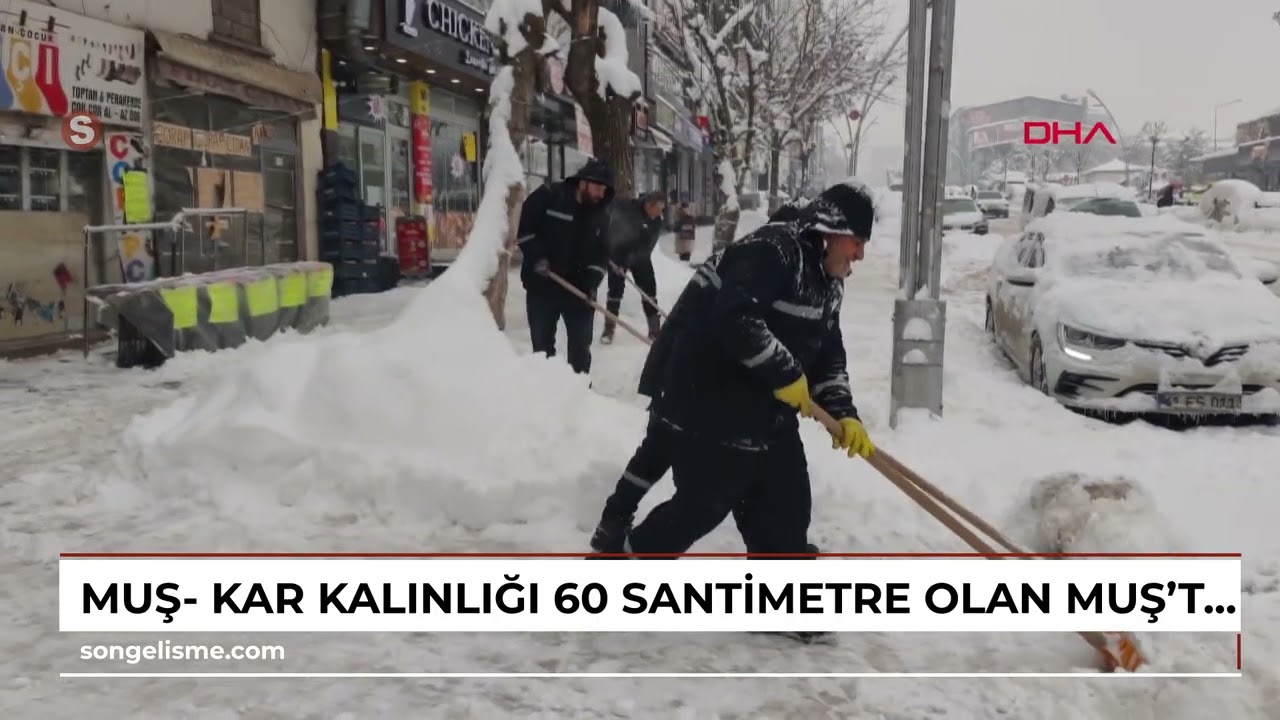 Muş- Kar kalınlığı 60 santimetre olan Muş&rsquo;ta 350 k&ouml;y yolu kapandı