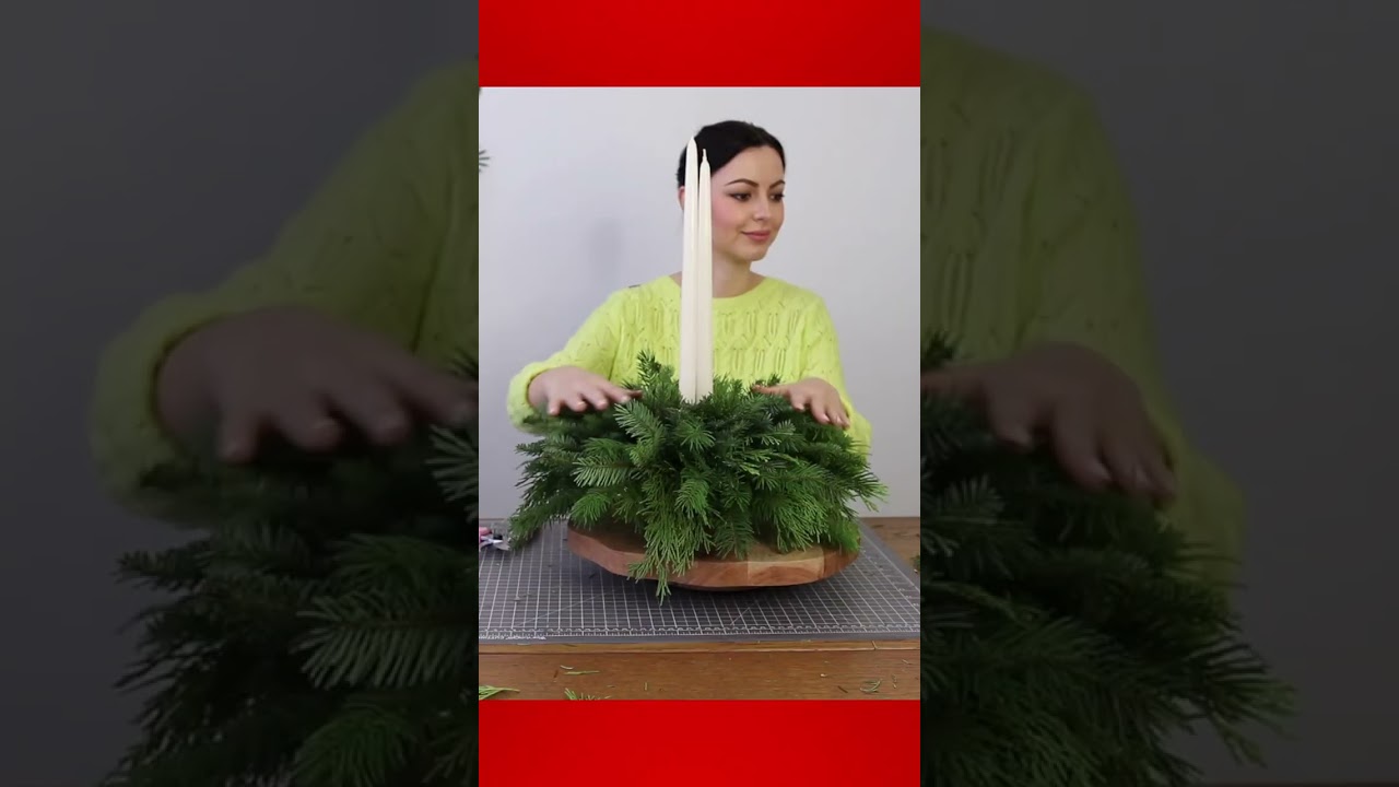 DIY Christmas Centerpiece With Candles🎄