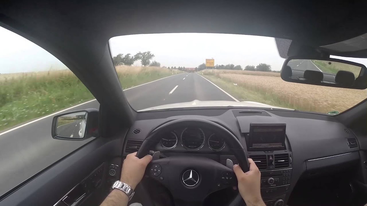 Mercedes-Benz C63 AMG (2009) on German Country Roads - POV Test Drive