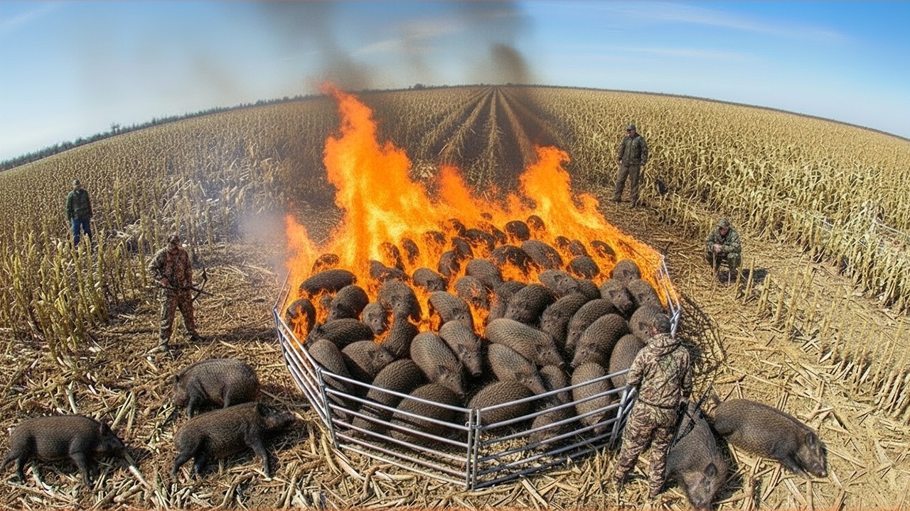 Como os fazendeiros do Texas capturam rebanhos de javalis com uma armadilhas incriveis |Ca&ccedil;a ao java