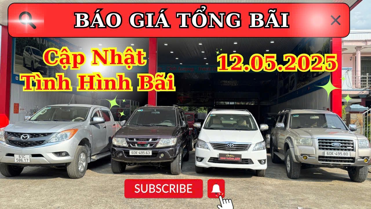 Báo Giá Tổng Bãi - Cập Nhật Tình Hình Bãi 12.05.2025 Với Dàn Ô Tô Cũ Giá Rẻ | Đinh Thắng Auto