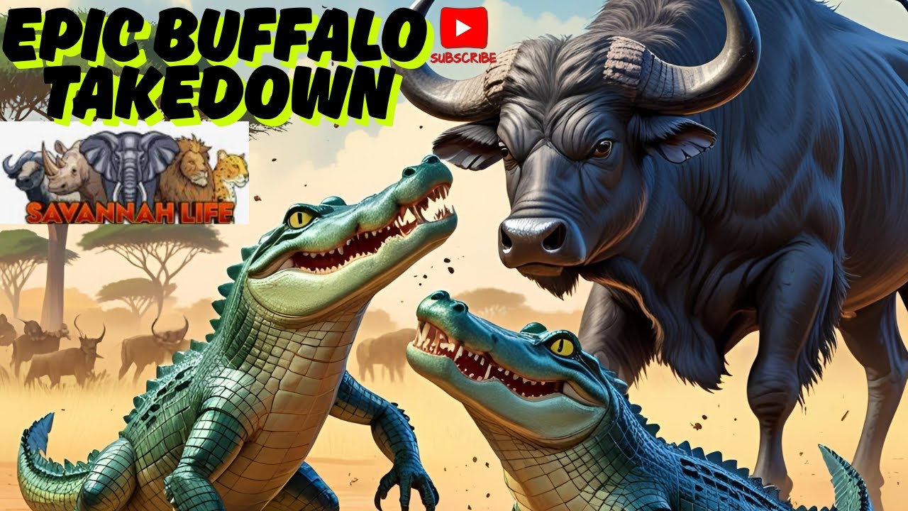 Savannah Life - Crocodile Gang takes down a powerful Buffalo