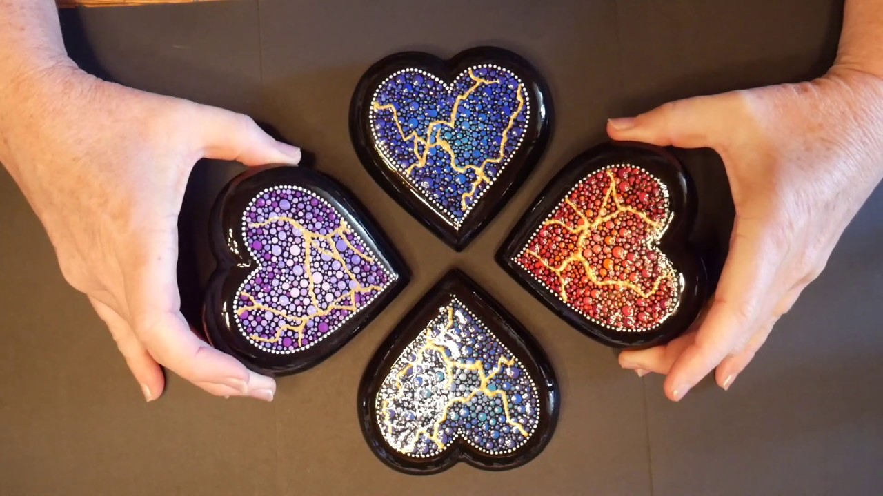 How to paint dot mandalas with Kristin Uhrig #62 Broken Heart