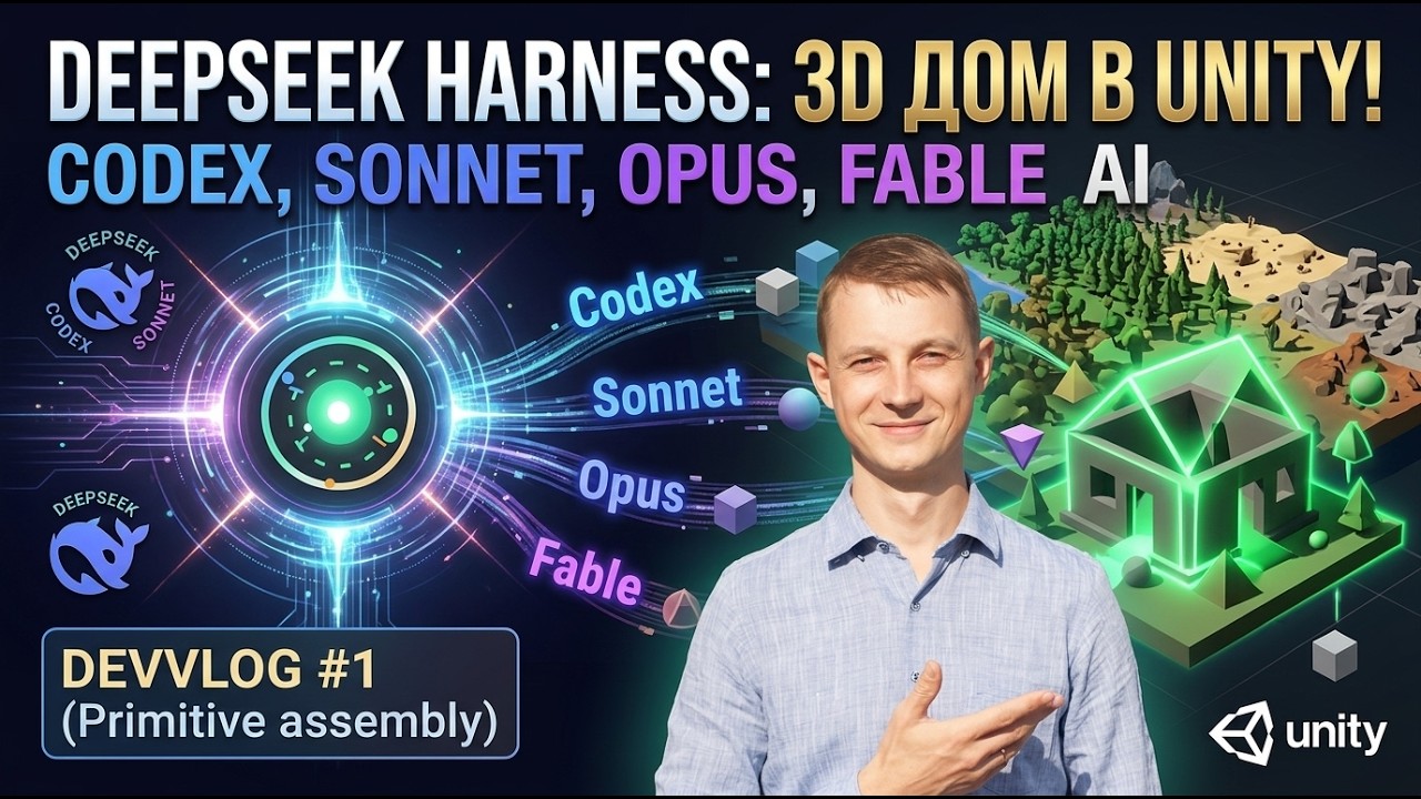 DeepSeek Harness в Unity MCP Biome(Codex, Sonnet, Opus, Fable): создаем 3D дом примитивами DevVLOG
