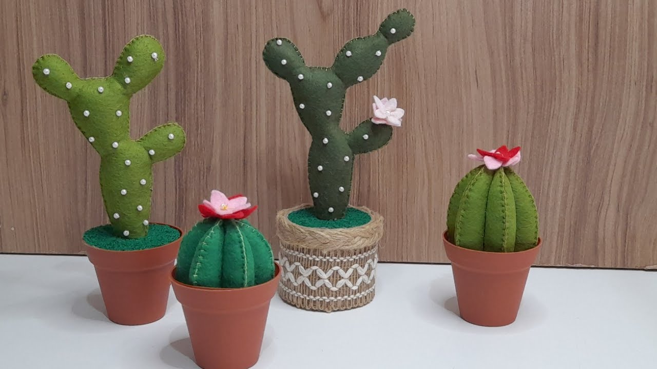 🌵 Cactos feito com feltro 🌵