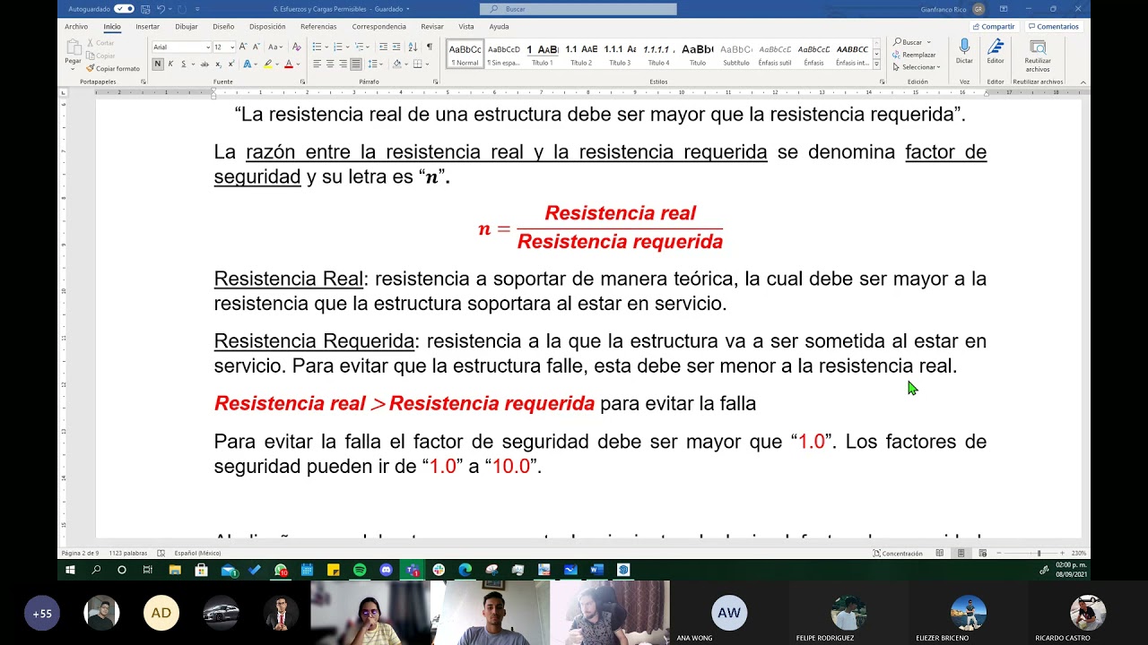 M&oacute;dulo 1 - Tema 5 - Factor de seguridad y cargas permisibles