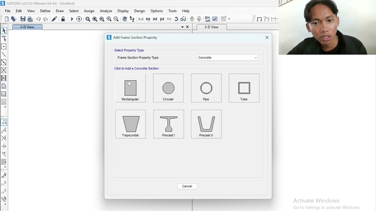 Video tutorial pengenalan SAP 2000. Ahmad Nur Muzaqi_124210045