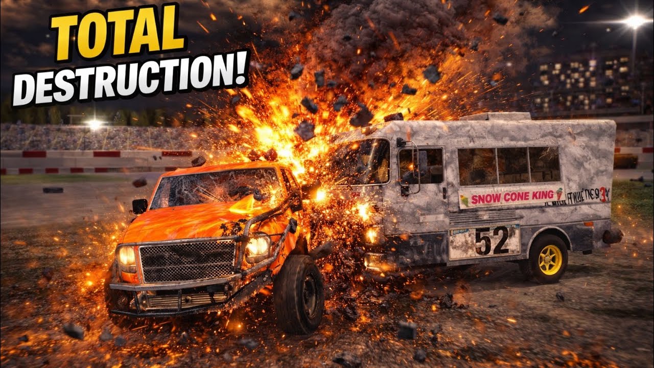 Demolition Derby 3 – Snow Cone Truck Gets DESTROYED! 💥🔥