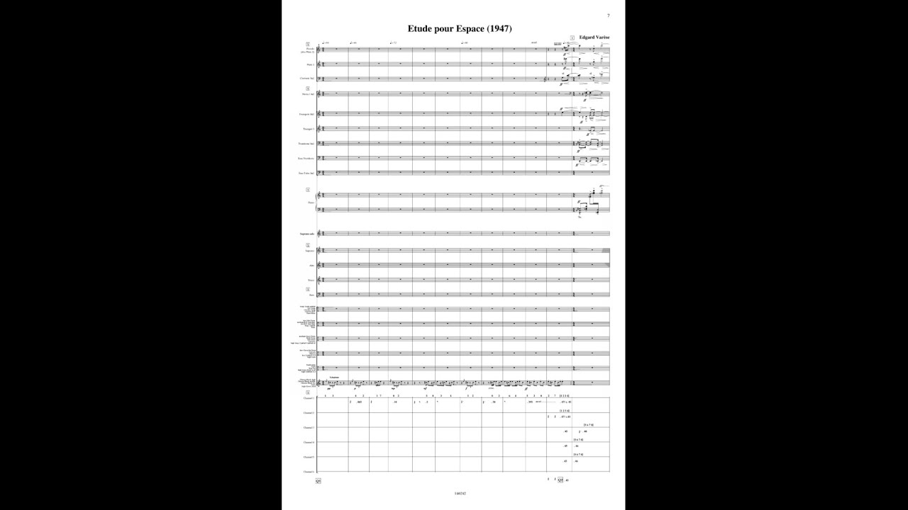 Edgard Var&egrave;se - &Eacute;tude pour Espace (Audio + Full Score)