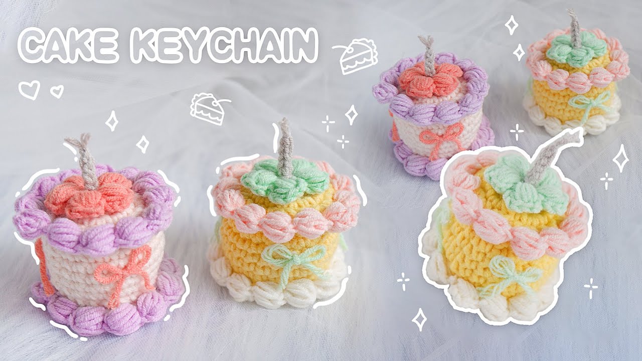 🍰Crochet keychain Cakes  Tutorial | Easy&Qute mini cakes#crochetkeychain #amigurumi #handmade