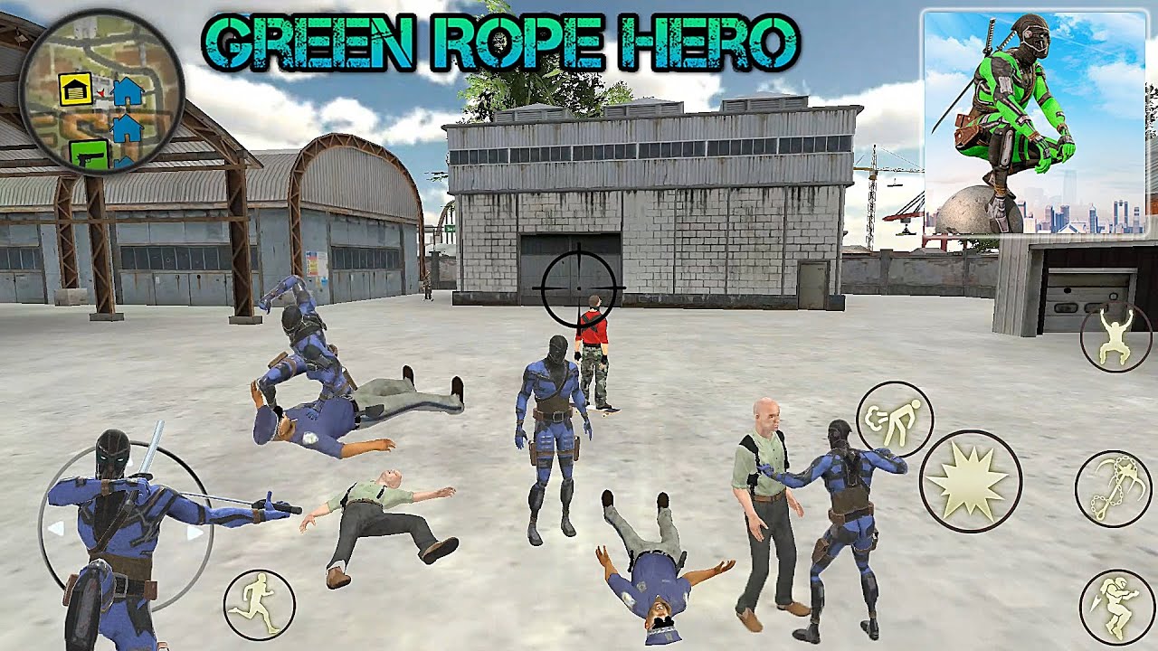 Green Rope Hero: Vegas City #5 New Combo Fight - New Skills