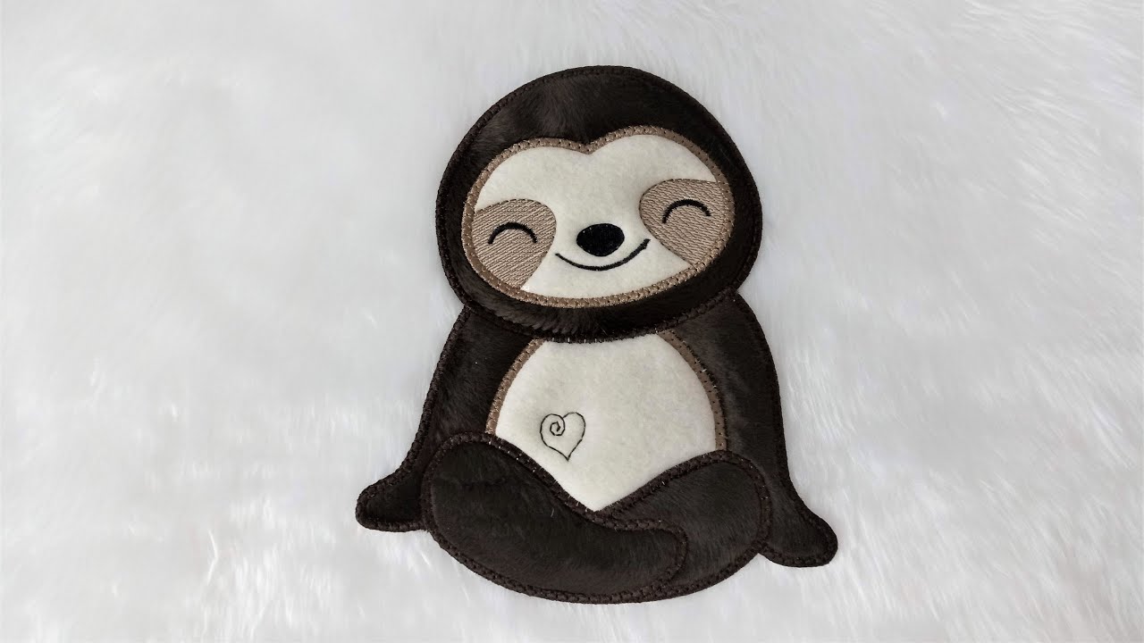 ITH Large Sloth Applique   By Kreative Kiwi
