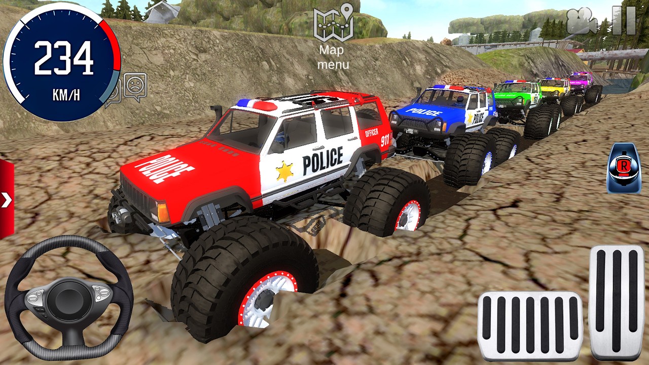 Juegos De Carros - 4x4 Police Monster Truck Stunts Driver Simulator 3D - Android / IOS GamePlay #4