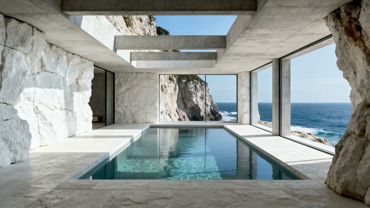 brutalist ambient || pool house || azure