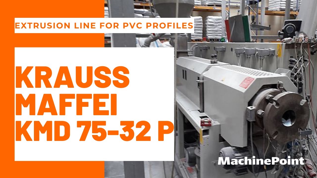 KRAUSS MAFFEI KMD 75-32 P Extrusion line for PVC profiles | KRAUSS MAFFEI Machines