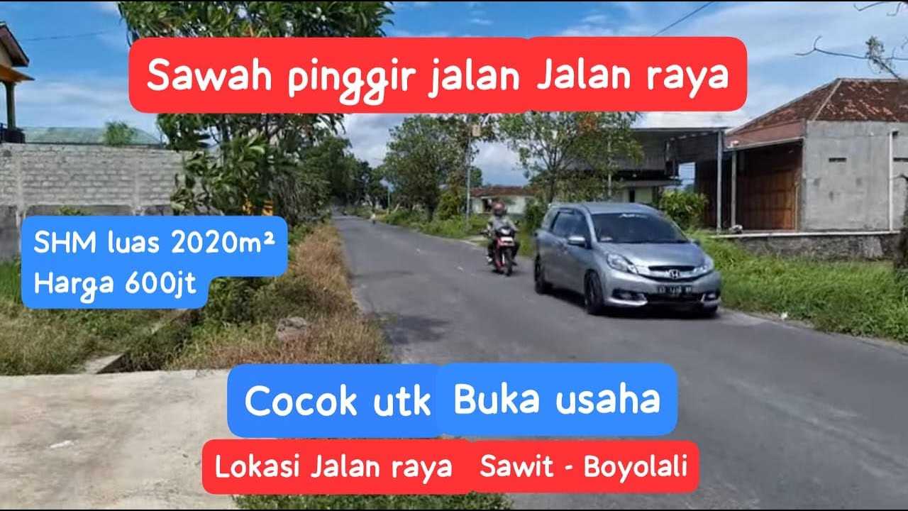 Lahan cocok utk buka usaha. pinggir jalan raya. SHM Luas : 2020 m² hrg 600jt Manjung Sawit Boyolali