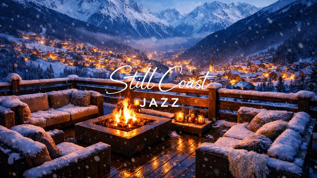 [Winter Jazz Playlist] Snowy Chalet Lounge ❄️ Cozy Fireplace Jazz for Focus, Study & Sleep