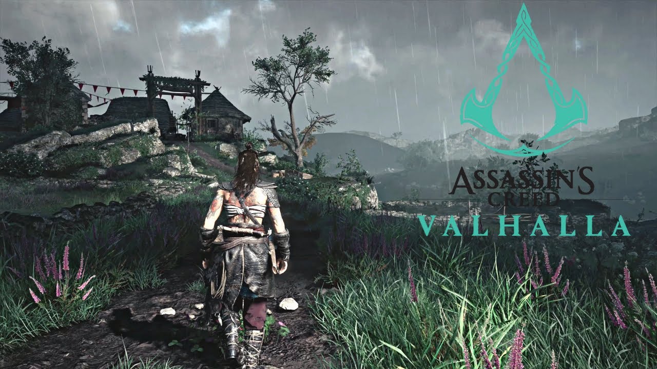 Relaxing Walk in the Rain in AC: Valhalla | Viking Age Ireland | 4K Ultra