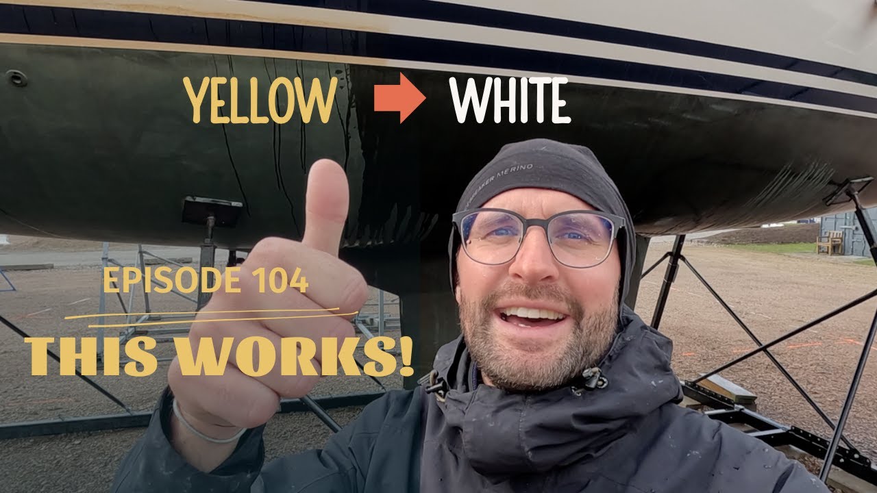 Ep104 | Bye bye Chesapeake moustache! This is how we tackle miss coloured gelcoat | Linnea Sailing