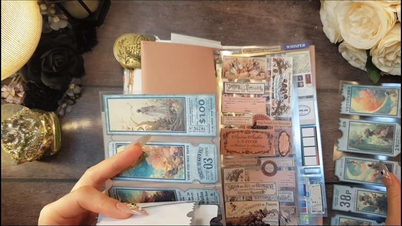 🍂빈티지에 민트🐬를 넣으면 생기는 분위기|Mint & Vintage Paper Sounds ASMR #scrapbooking#journaling