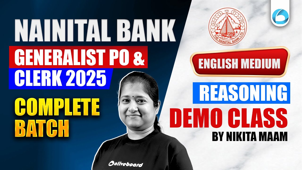 Nainital Bank PO & Clerk Reasoning 2025 | Demo Class | Complete Batch | English Medium