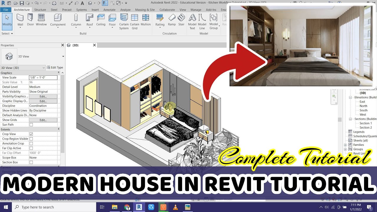 Revit +Enscape  3.1 Workflow Modern Bedroom Tutorial Part 1