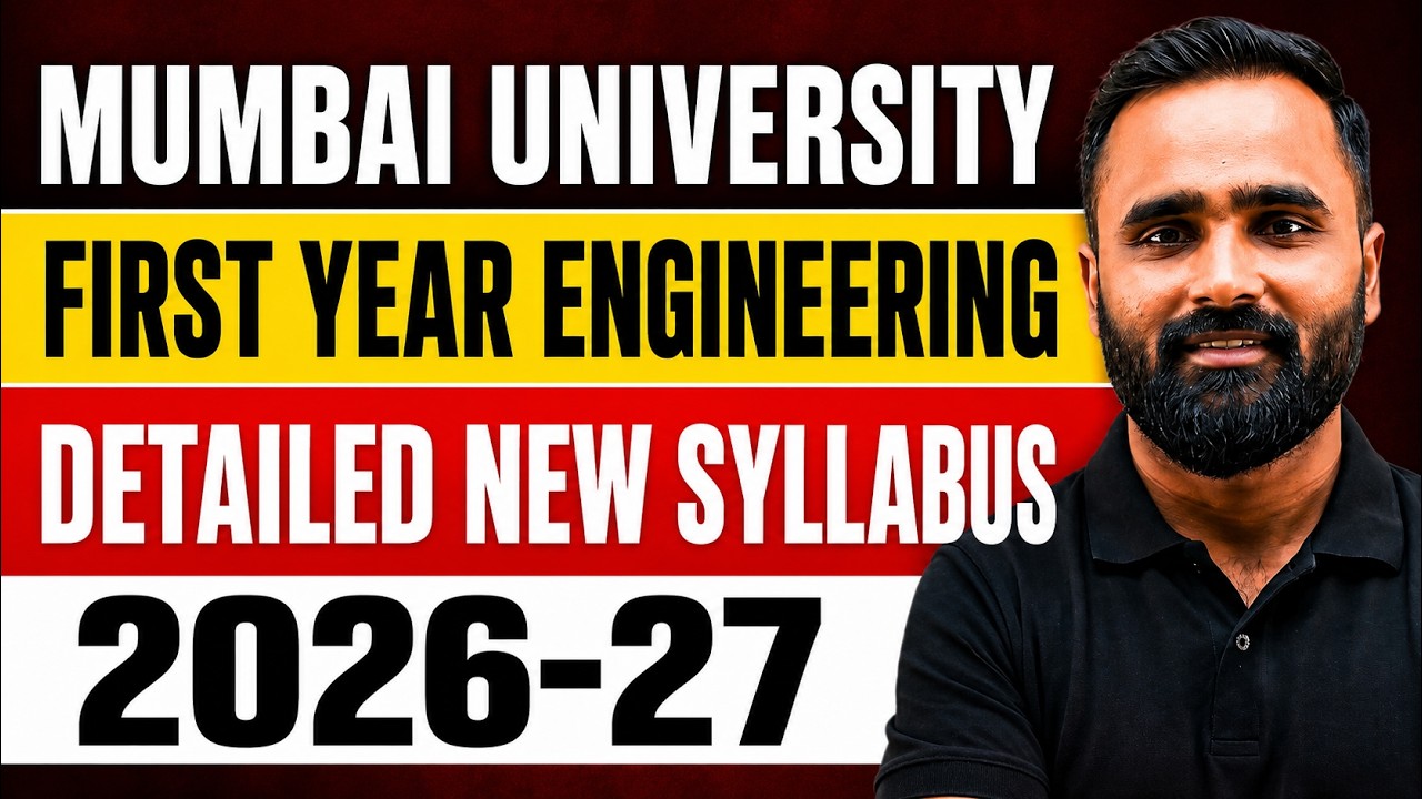 Mumbai University First Year Engineering  New Syllabus|2026 -27|First Semester|Pradeep Giri Sir