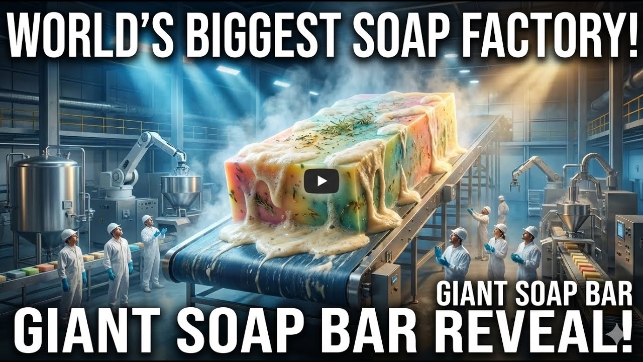 Giant Soap Bar Factory: Massive Production Line in Action!