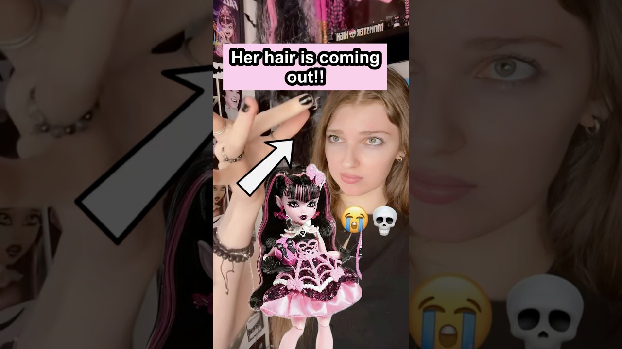 Draculaura&rsquo;s hair!! Oh no 😭 Scary Sweet Birthday unboxing #MonsterHigh