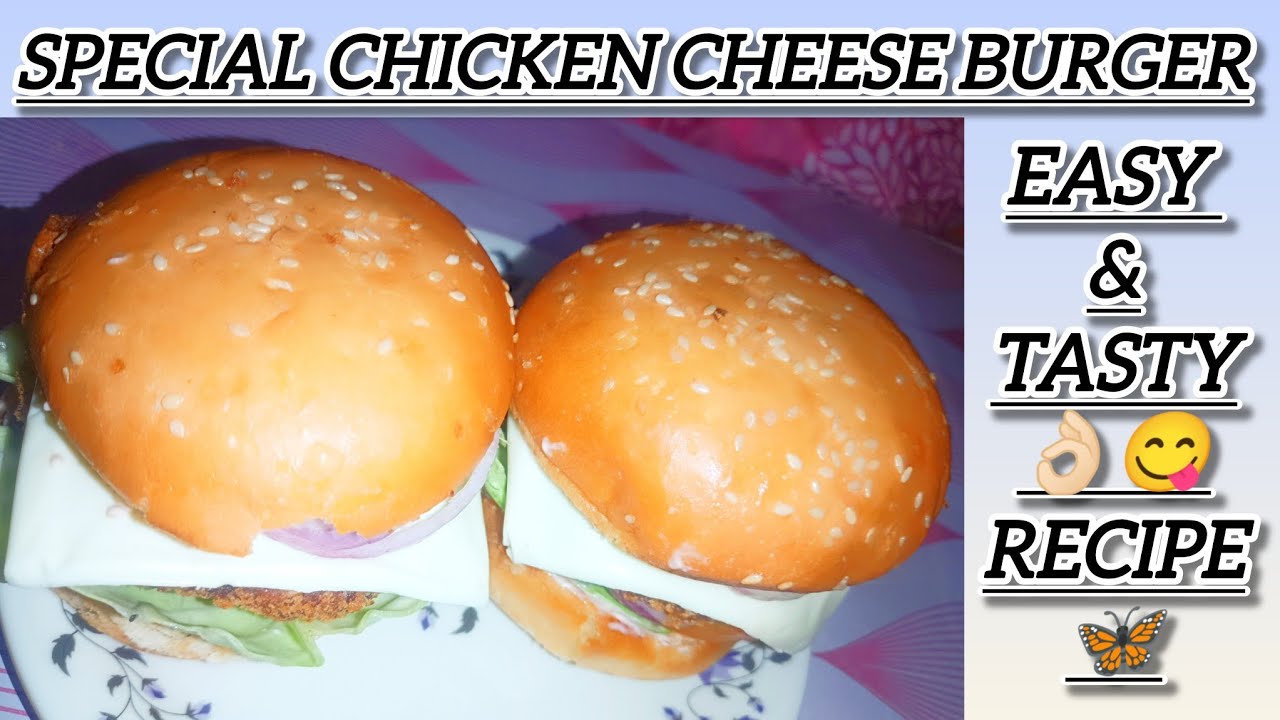 Crispy chicken cheese burger 🍔 better than any restaurant🦋. 