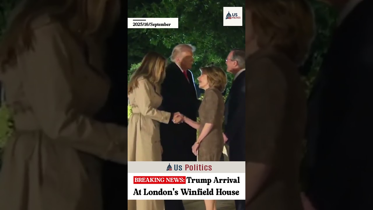 trump arrival to London's Winfield House  #trump #breakingnews #british