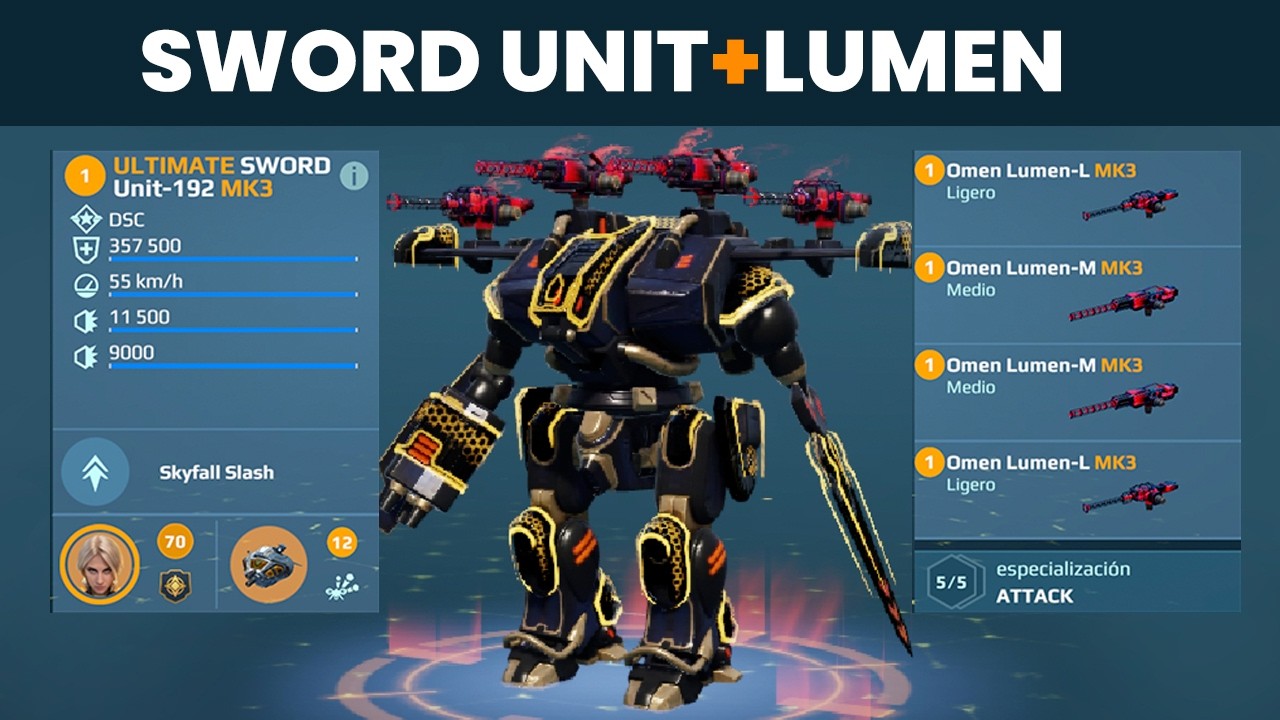 War Robots: Sword Unit с орудиями Lumen | Gameplay